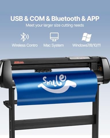 VEVOR 34inches Vinyl Cutter Machine, Bluetooth Cutting Plotter Machine, 400in/10m Accuracy Steel Roller Shaft Adjustable Speed Force, SignMaster Tool Kit for Sign Making Windows & Mobile - Image 5