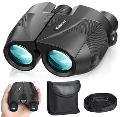 20x25 Compact Binoculars for Adults and Kids,High Powered Large Eyepiece Waterproof Binoculars for Hunters,Easy Focus Bird Watching for Outdoor Hiking Travel, Black - Image 1