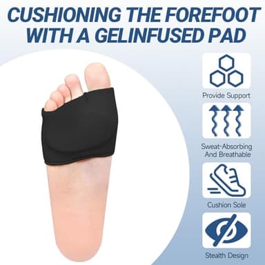 Metatarsal Pads for Women & Men 2 Pack - Gel Cushioned Orthotic Inserts - Image 3