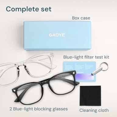 Blue Light Blocking Glasses - Fashion Square Eyeglasses, Anti UV Ray Computer Gaming Glasses Blue Blockers for Women/Men - Image 7