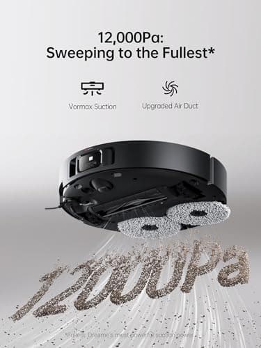 DREAME X40 Ultra Robotic Vacuum with Removable & Liftable Mop, 12,000Pa Suction, Side Brush Extensive Cleaning, 158°F Mop & Washboard Self Cleaning, Auto-Empty, Auto Refill, liftable Brushes - Image 4