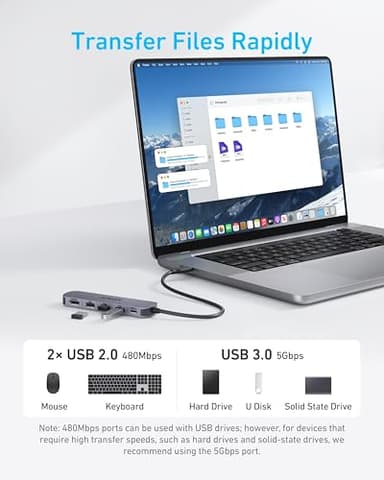 Anker USB C Hub, 5-in-1 USB Hub for Laptops, 4K HDMI Multiport Adapter with 90W Max Power Delivery, USBC & USBA Data Ports USB C Dongle, Compact for MacBook, Dell, and More (Charger Not Included) - Image 4