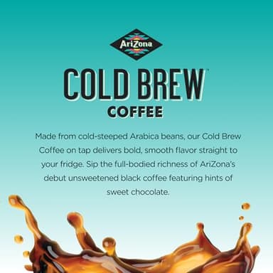 AriZona Cold Brew Coffee, Iced Coffee on Tap and Ready to Drink, Colombian Arabica Brew, 1 Gallon per Container - 128 Fl Oz Box - Image 4