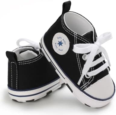 Unisex Baby Girls Boys Canvas High-top Shoes, Newborn Infant Anti-Slip Soft Sole Frist Walking Breathable Sneakers - Image 5