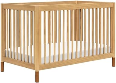 Babyletto Gelato 4-in-1 Baby Crib Convertible to Wooden Toddler Bed, Daybed & Full-Size Bed, GREENGUARD Gold Certified - Made of 100% Solid Wood, Includes Toddler Conversion Kit - Honey with Vegan Tan - Image 4