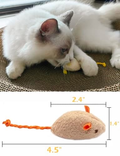 Fashion's Talk Cat Mice Toy 18-Pack Plush Catnip-Filled Mice Toys for Indoor Cats - Realistic Design, 9 Assorted Colors, 2 of Each, Value Pack - Image 3