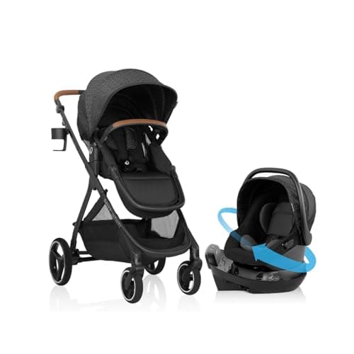 Evenflo Shyft Intuiti Travel System with Revolve180 LiteMax NXT Rotational Infant Car Seat (Black Shale) - Image 1