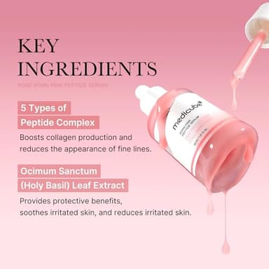 medicube PDRN Pink Peptide Serum, Pink glow serum, Peptide, Niacinamide, Hydrating & Moisturizing & Firming, Uneven Skin Tone, Korean Skincare | 1.01 fl.oz. (1.01 fl.oz., Rose PDRN (Vegan)) - Image 5
