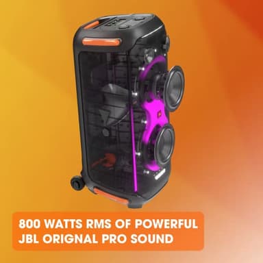 JBL PartyBox 710 -Party Speaker with Powerful Sound, Built-in Lights and Extra Deep Bass, IPX4 Splash Proof, App/Bluetooth Connectivity, Made for Everywhere a Handle Wheels (Black) - Image 6