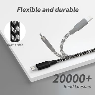 IDISON Multi Charging Cable(2Pack 4FT), 3 in 1 USB Charging Cable for Multiple Devices, Braided Universal Phone Charger Cord with Type-C, Micro USB, IP Port for iPhone17/16/14/Android Phones and More - Image 6