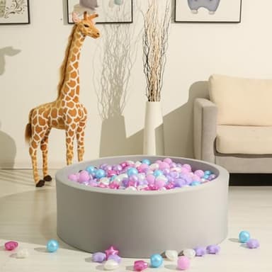 GOGOSO Ball Pit Balls,Plastics Balls for Ball Pit, Stars Hearts Shape for PastelBall for Toddlers Kids Pearl Pink+Blue+Purple+White,200pcs - Image 7