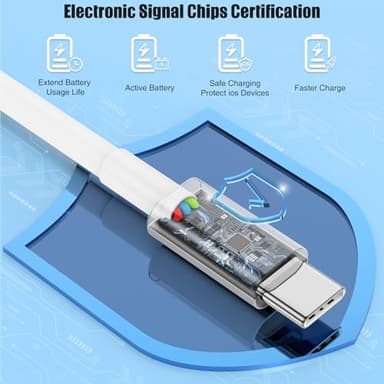 Car Carplay Cable for Apple iPhone 17 Pro Max/17 Air/16 Plus/15, 2Pack 3ft USB A to USB C Carplay Charger Cable Cord for iPad Pro 12.9/11 inch/iPad Air 5th/ipad Mini 6th Gen iPad Type C Charging Cable - Image 4