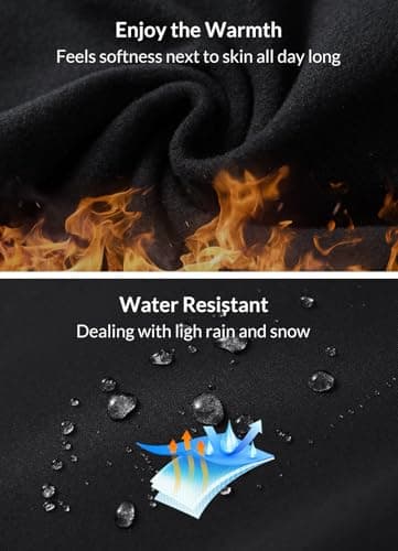 baleaf Women's Petite Fleece Lined Pants Waterproof Joggers Sweatpants High Waisted Leggings Travel Hiking Running Cold Warm Black M - Image 2