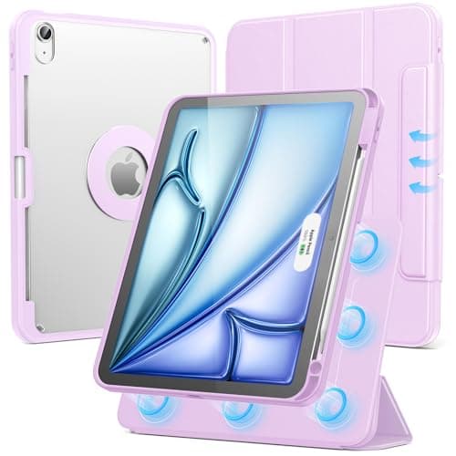 SPARIN Case for iPad Air 11 inch M3/ M2, iPad Air 7th/6th/5th/4th Gen (2025/2024/2022/2020) 10.9 inch,Case with Apple Pencil Holder, Detachable Magnetic Cover, Portrait and Landscape Stand, Purple - Image 1