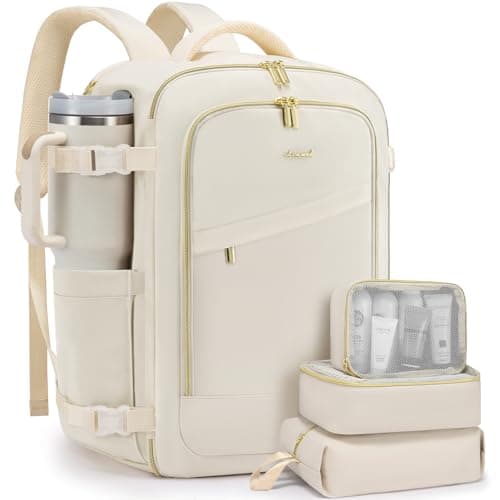 LOVEVOOK 40L Travel Backpack for Women, Carry On Flight Approved, Large Personal Item Bag, Fits 17 inch Laptop, TSA Approved Luggage with 3 Packing Cubes, Waterproof Weekender Gym Backpack - Image 1