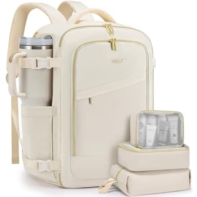 LOVEVOOK 40L Travel Backpack for Women, Carry On Flight Approved, Large Personal Item Bag, Fits 17 inch Laptop, TSA Approved Luggage with 3 Packing Cubes, Waterproof Weekender Gym Backpack - Image 1