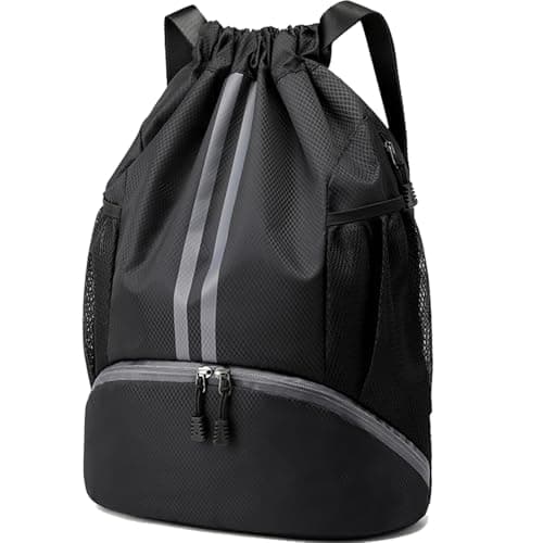 Hoedia Sports Drawstring Backpack - String Swim Gym Bag with Shoes Compartment and Wet Proof Pocket for Women&Men - Image 1