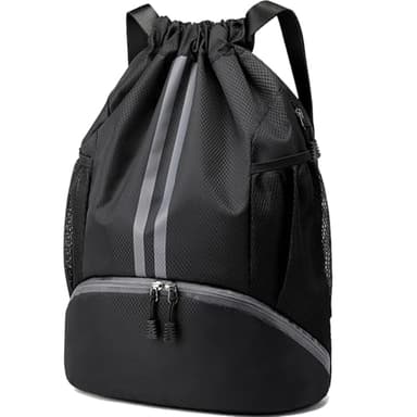 Hoedia Sports Drawstring Backpack - String Swim Gym Bag with Shoes Compartment and Wet Proof Pocket for Women&Men - Image 1