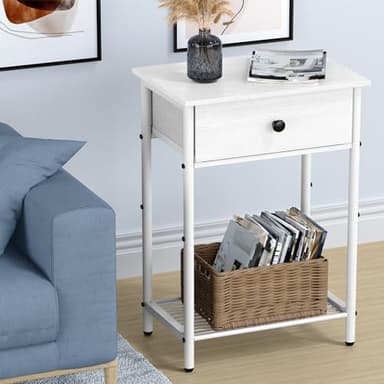 Pabroni Night Stand Bedside Tables for Small Space Large End Table with Drawers and Shelf Side Table Night Stands with Wood Storage Shelf, Rustic Side Table for Bedroom, Living Room, Study, Office - Image 4