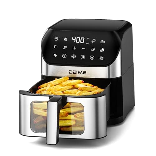 DEIME Air Fryer 6.2 QT Oilless 1500W Large Capacity Oven Air Fryers Healthy Cooker with 10 Preset, Visual Cooking Window, Non-Stick Basket, Included Recipe - Image 1