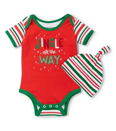 Little Blue House unisex-baby Bodysuit with Hat, The Christmas Type Jingle, 3-6 Months - Image 1