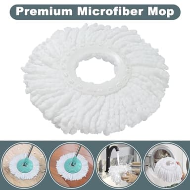 Spin Mop and Bucket System, Mop and Bucket with Wringer Set,Mops for Floor Cleaning,Household Supplies Tools with 6 Replacement Refills,61" Extended Handle for Household Hardwood Floor - Green - Image 5