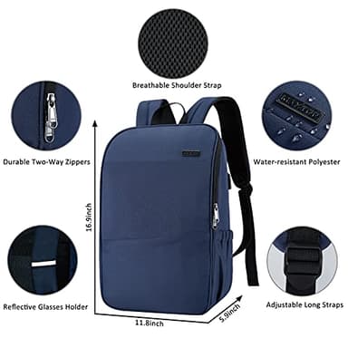 MAXTOP Laptop Backpack Bookbag Backpack with USB Charging Port Anti-Theft[Water Resistant] Work College Business Travel Computer Backpack for Men Women Fits up to 16" Notebook - Image 6