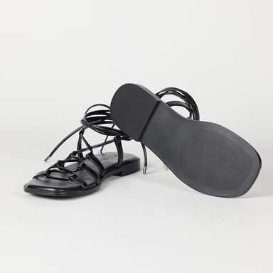 The Drop Women's Haven Lace Up Gladiator Sandal, Black, 11 - Image 4