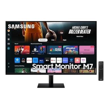 SAMSUNG 32-Inch M7 (M70D) Series 4K UHD Smart Monitor with Streaming TV, Speakers, HDR10, USB-C, Multiple Ports, Gaming Hub, SolarCell Remote, Vision Accessibility Tools, LS32DM702UNXGO, 2024, Black - Image 1