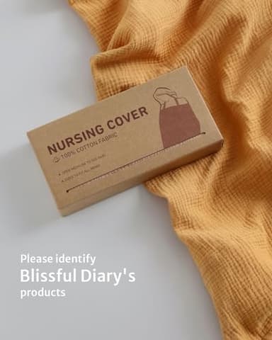 Blissful Diary Muslin Nursing Cover for Breastfeeding, Breathable Breastfeeding Cover up with Arch Neckline for Women, Nursing Apron (Retro Yellow) - Image 7
