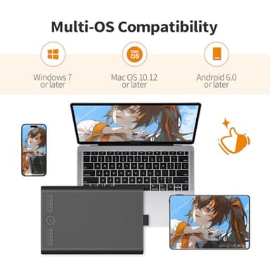 GAOMON M10K Drawing Tablet, 10x6 inch Large Graphics Tablet with Touch Ring, 8192 Levels Battery-Free Stylus, 10 Hot Keys, Art Tablet for Design, Writing, Editing, Work with Mac, Windows, Android - Image 5