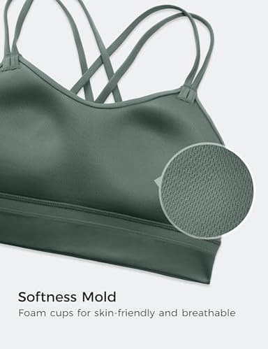 CRZ YOGA Softness Mold Womens Butterluxe Strappy Longline Sports Bra - Double Spaghetti Strap Workout Yoga Crop Top Athletic Dark Forest Green Medium - Image 3