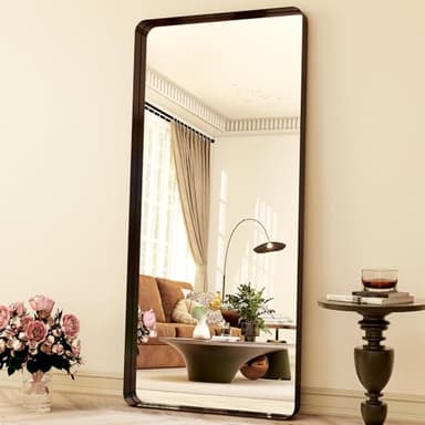 Easly 71" x 30" Full-Length Mirror - Black Deep Framed Floor Mirror, Wall-Mounted Rectangular Dressing Mirror for Home Decor in Bedroom, Bathroom, Living Room - Hang or Lean Against Wall - Image 4