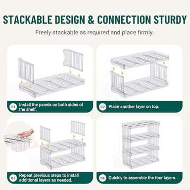 Water Bottle Organizer for Full Stanley 40 oz Tumbler with Handle, Cabinet Kitchen Pantry Organizers and Storage for Owala Stanley Cup Accessories Holder, Patented Stackable Tumbler Organizer Gifts - Image 6