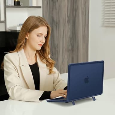 MOSISO Compatible with MacBook Air 13 inch Case 2025 2024 2023 2022 M4 A3240 M3 A3113 M2 A2681, Heavy Duty Hard Case with Kickstand&Keyboard Cover&Screen Film&Type C for MacBook Air 13.6,Midnight Blue - Image 6