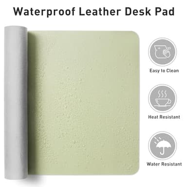 Aothia Leather Desk Pad Protector, Mouse Pad, Office Desk Mat, Non-Slip PU Leather Desk Blotter, Laptop Desk Pad, Waterproof Desk Writing Pad for Office and Home (Grass Green, 36" x 17") - Image 7