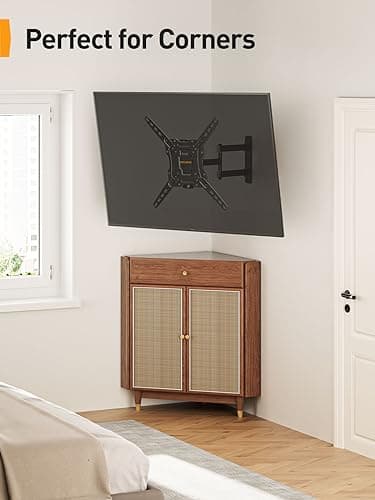 Perlegear Full Motion TV Wall Mount for 26-55 inch Flat or Curved TVs, Wall Mount TV Bracket with Articulating Arm, Swivel, Tilt, Extension, Corner TV Wall Mount Max VESA 400x400mm up to 60 lbs PGMFK3 - Image 5