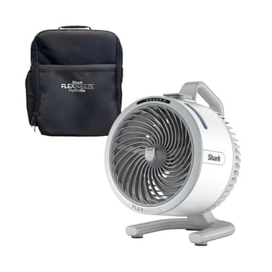 Shark FlexBreeze HydroGo Fan & Travel Bag — Ultra-powerful portable fan with indoor + outdoor evaporative mist. Corded & cordless, White, FA053BRN - Image 1
