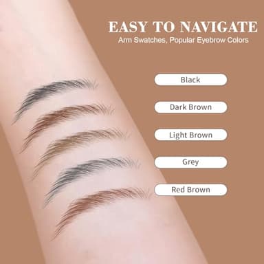 Microblading Eyebrow Pen, Eyebrow Pencil with Premium 4-Prong Micro-Fork Tip Applicator, Microblade Eyebrow Pen-Lift Your Brows Like Your Natural Brows, Stay on All Day, Smudge-Proof(Dark Brown) - Image 2