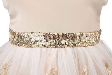 Bow Dream Baby Flower Girl Dresses Lace Bowknot Wedding Pageant Formal Tutu Gown Gold 0-3 Months - Image 6