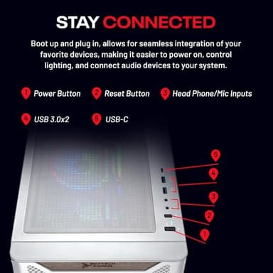 Skytech Gaming Chronos 3 Desktop PC, Ryzen 7 7700X 4.5 GHz (5.4GHz), NVIDIA RTX 5070 12GB, 1TB NVMe SSD, 32GB DDR5 RAM 5600 RGB, 850W Gold PSU, 360mm ARGB AIO, Wi-Fi, Win 11 - Image 8