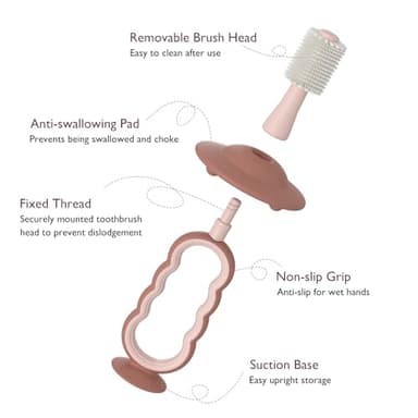 Momcozy Baby Toothbrush, Toddler Toothbrush 1-2, Infant Tooth Brush 6 to 12 Months and up, Oral Cleaner, Baby Tongue Cleaner, Blue - Image 2