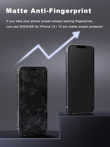 GIGIKISS 2 Pack Matte Screen Protector for iPhone 12/12 pro -6.1 inch, Anti-Fingerprint & Anti-Glare Screen Protector Tempered Glass Easy Installation - Image 2