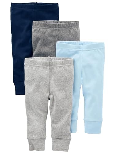 Simple Joys Baby Boy's 4-pack pant Pants, Blue/Grey, 18 Months - Image 1