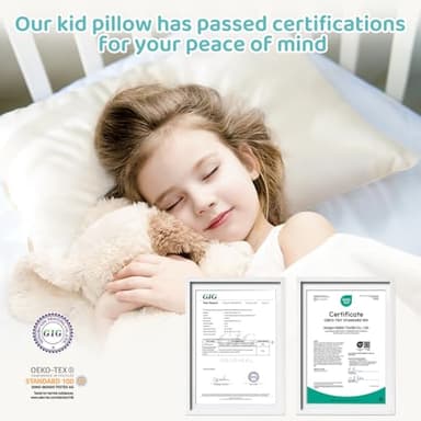 LOFE Organic Toddler Pillow with Pillowcase - 13x18 Toddler Pillow with 100% Organic Cotton Shell, Adjustable Loft Organic Kid Plilow, Machine Washable, Soft, Perfect for Kids&Toddler&Children - Image 4