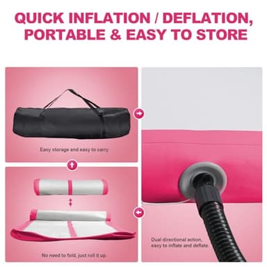 FBSPORT Inflatable Air Gymnastics Mat Training Mats 4/8 inches Thickness Gymnastics Tracks for Home Use/Training/Cheerleading/Yoga/Water with Pump - Image 5