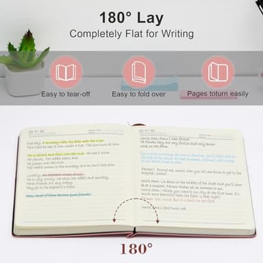 Fetinar Aesthetic Lined Journal Notebook for Women,300 Pages Softcover Leather Lined Journal Notebook,300 Pages Daily Journal, College Ruled Notebook for Work School, Note Taking 5.75'' X 8.38'' Pink - Image 5