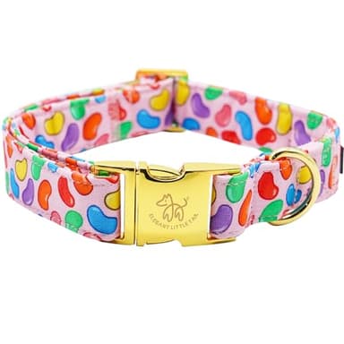 Elegant little tail Easter Dog Collar, Colorful Candy Print Pet Collars Dogs Cute Pink Boy Girl Dog Collars Pet Gift Adjustable Pet Collar for Large Dogs - Image 1