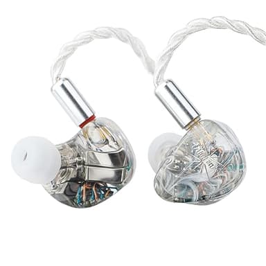 Linsoul Kiwi Ears Orchestra Lite Performance Custom 8BA in-Ear Monitor IEM with Detachable 4-core 7N Oxygen-Free Copper OFC Cable, Handcrafts Faceplate for Audiophile Studio Musician (Clear) - Image 1
