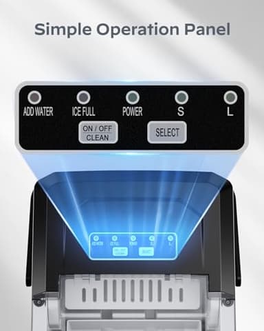 Silonn Ice Maker Countertop, Portable Ice Machine with Carry Handle, Self-Cleaning Ice Makers with Basket and Scoop, 9 Cubes in 6 Mins, 26 lbs per Day, Ideal for Home, Kitchen, Camping, RV - Image 4